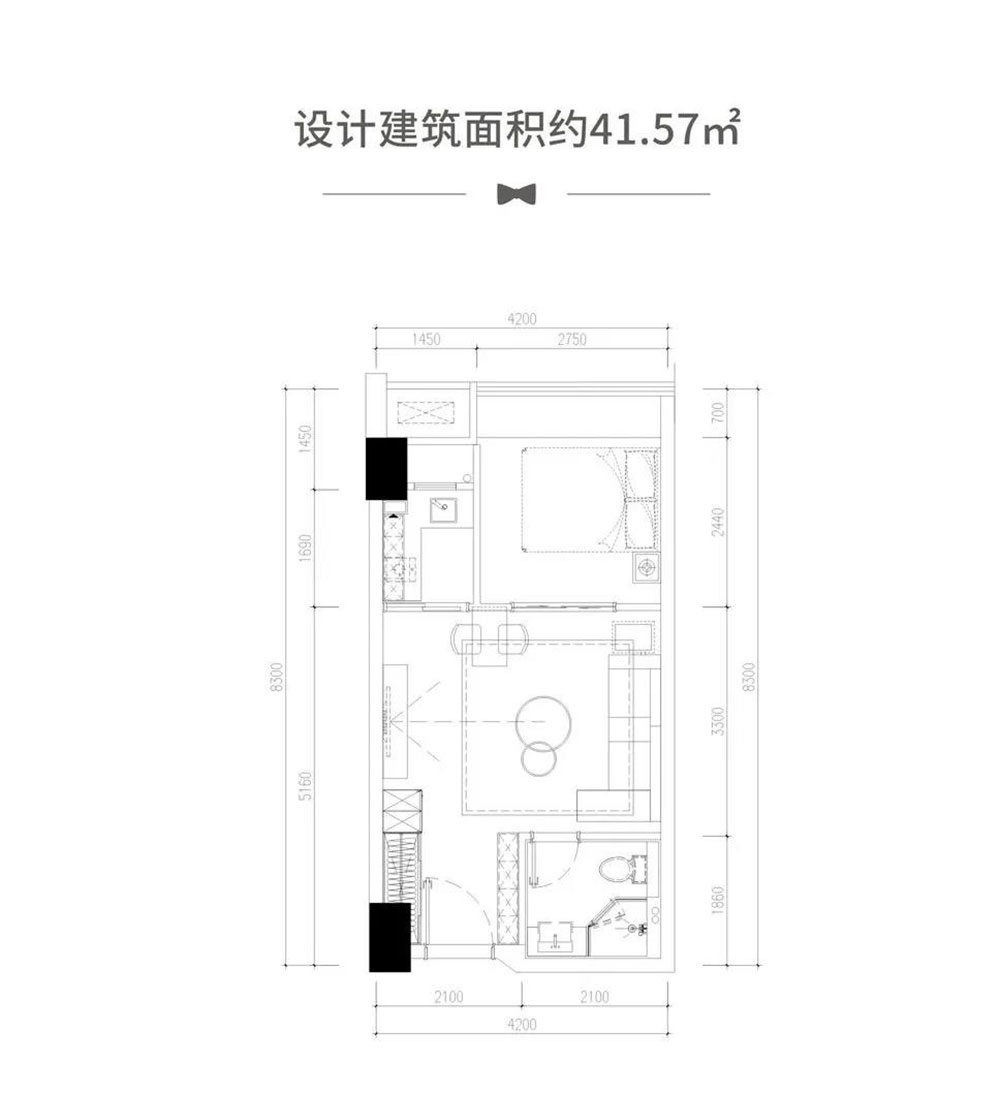建面約41.57㎡戶型