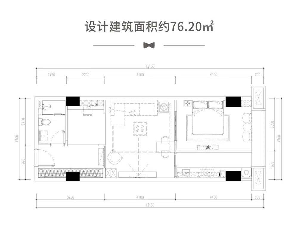 建面約76.2㎡戶型