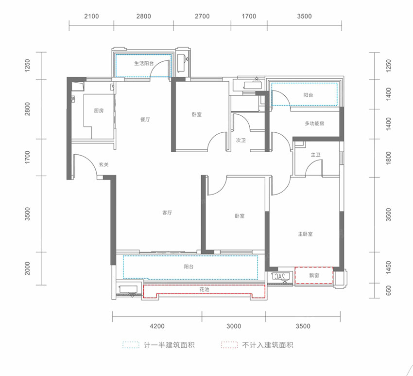 建面約130㎡戶型