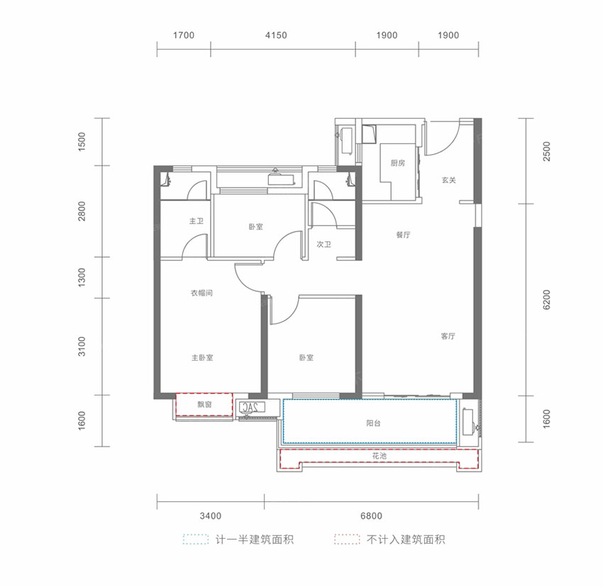 建面約103㎡戶型