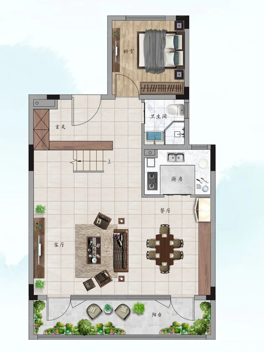 建面約121㎡戶型